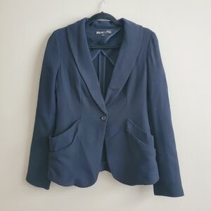 Elizabeth and James Women's Wool Blend Blazer in Dark Navy Size‎ 6